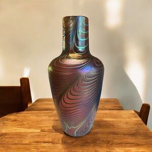 Robert Held art glass vase hand blown 11”Made in Canada
